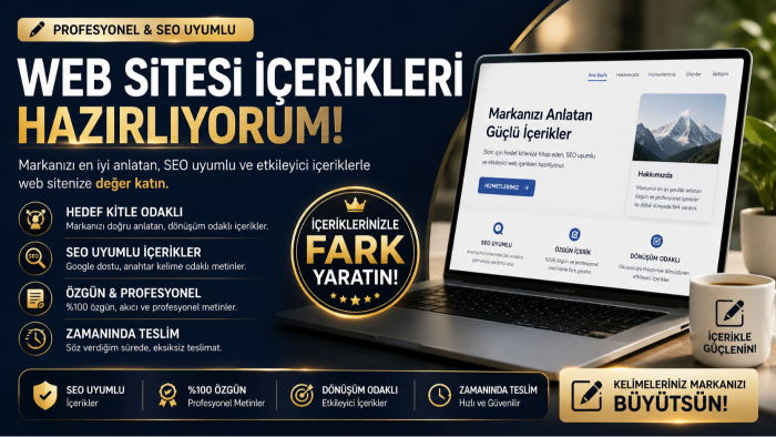 SEO uyumlu web sitesi içerikleri hazırlıyorum