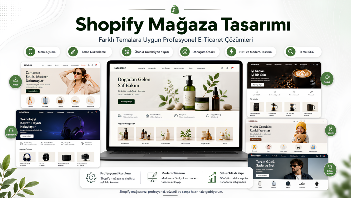 Shopify ile satışa hazır e-ticaret mağazanızı kurarım