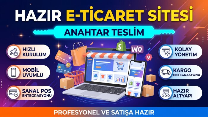 yönetilebilir hazır e ticaret sitenizi kurarım