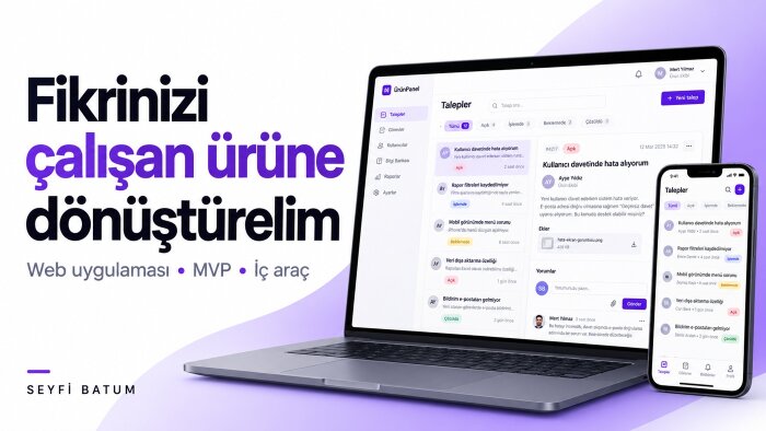 fikriniz için çalışan web uygulaması ve MVP geliştiririm