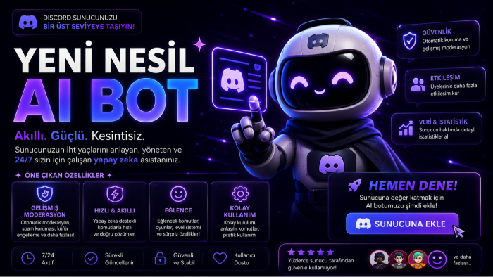 yapay zeka destekli gelişmiş Discord botu geliştiririm