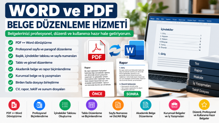 Word ve PDF dosyalarınızı dönüştürür ve düzenlerim
