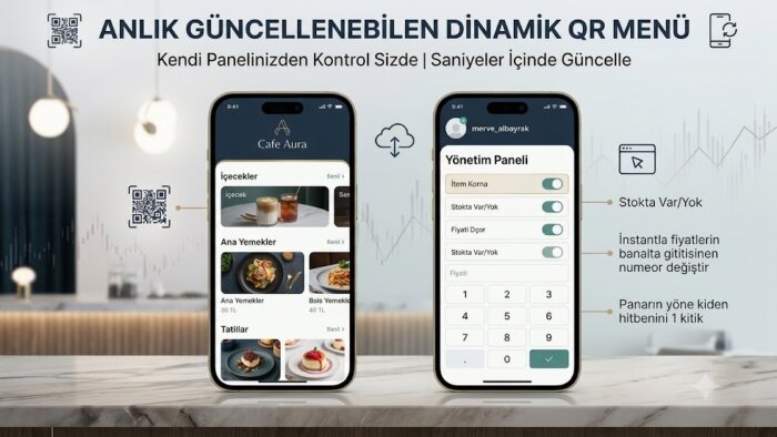 size özel yönetim panelli dijital QR menü tasarlayabilirim