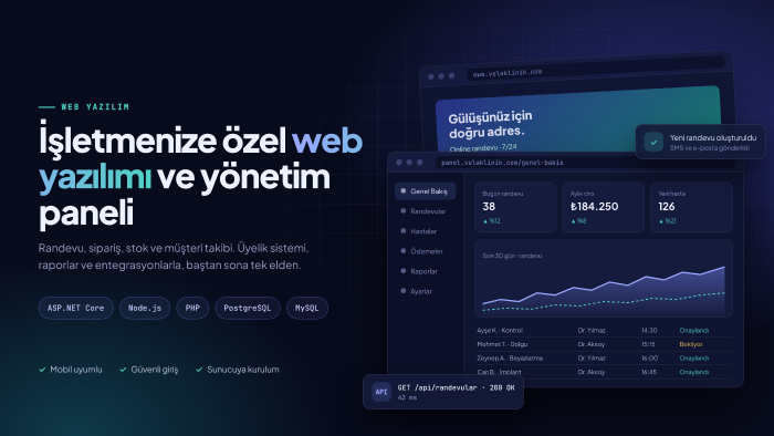 firmanıza özel web yazılımı ve yönetim paneli yaparım