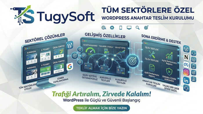 tüm sektörlere özel anahtar teslim wordpress sitesi kurarım
