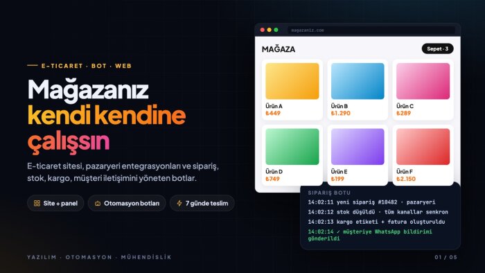 e-ticaret sitesi ve e-ticaret otomasyon botları yaparım