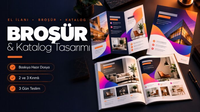 baskıya hazır broşür ve katalog tasarımı yaparım