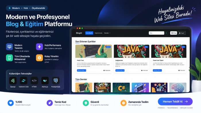 Django/FastAPI ile web uygulaması ve REST API geliştiririm