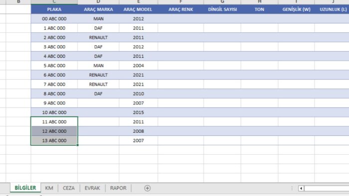 Excel dosyalarınızı düzenlerim