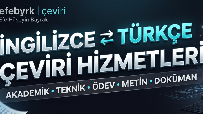 profesyonel İngilizce - Türkçe ve Türkçe İngilizce çeviririm