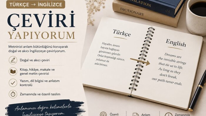 Türkçe-İngilizce çeviri yapıyorum