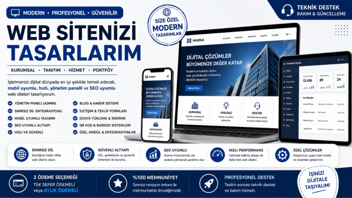 kişiye özel yazılım ile web sitesi yapıyorum