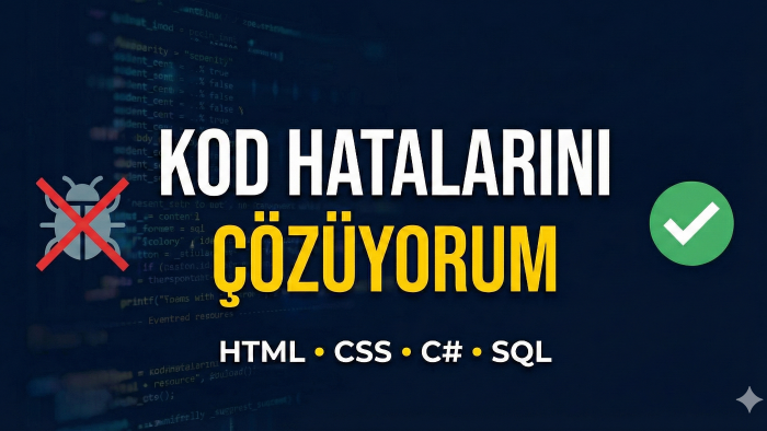 web tasarım ve C# projelerinizdeki kod hatalarını düzeltirim