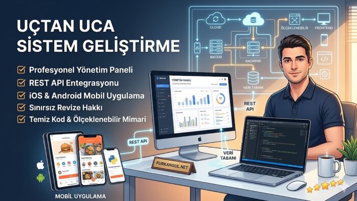 yönetim panelli ve eksiksiz sistem geliştiririm