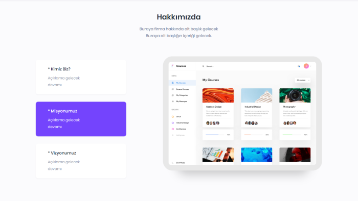Sizin için kurumsal web sitesi yapabilirim