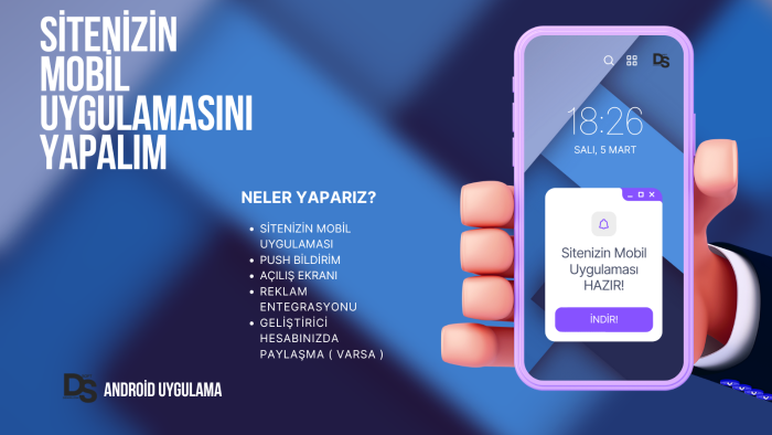 sitenizin android uygulamasını yapabilirim