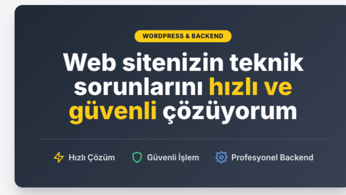 hosting + domain kurulumu dahil tam web sitesi kuruyorum