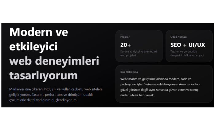 modern ve SEO uyumlu web siteleri yaparım