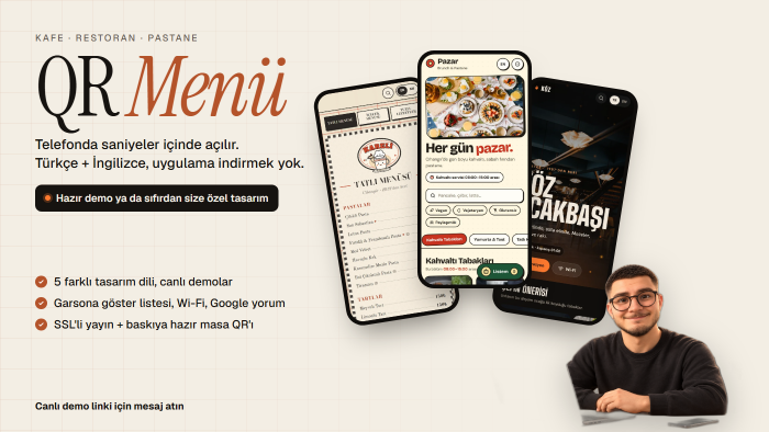 kafe ve restoranınıza özel tasarım qr menü yaparım