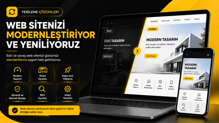 mevcut web sitenizi modernleştirip ve yenilerim