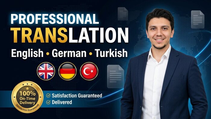 İngilizce, Almanca Türkçe profesyonel çeviri hizmeti veririm