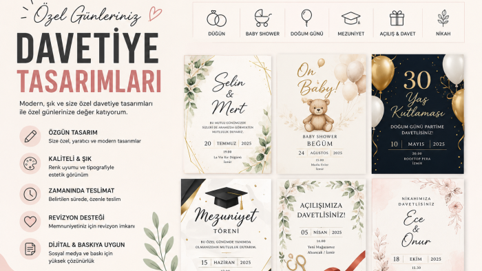 size özel davetiye tasarımları hazırlıyorum