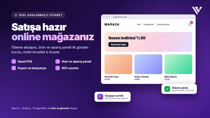 ödeme altyapılı özel e-ticaret sitesi geliştiririm