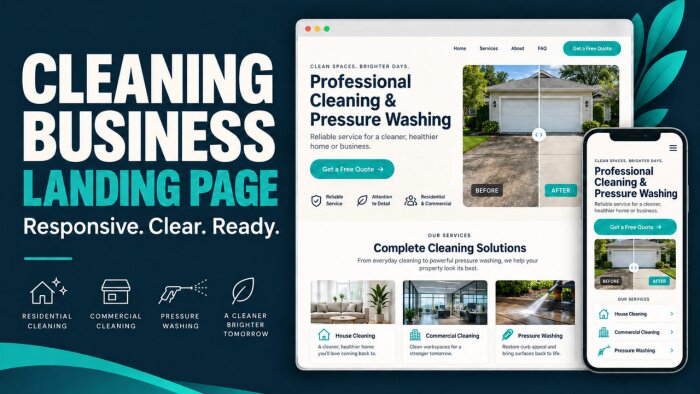 temizlik firmanız için mobil uyumlu landing page yaparım