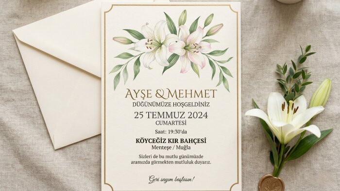 en özel gününüze en güzel davetiyeyi yapıyorum