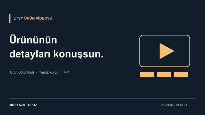 Etsy ürünleriniz için kısa ürün videoları kurgularım