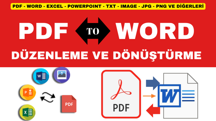 PDF'i word, excel vb. formatlara dönüştürürüm ve düzenlerim