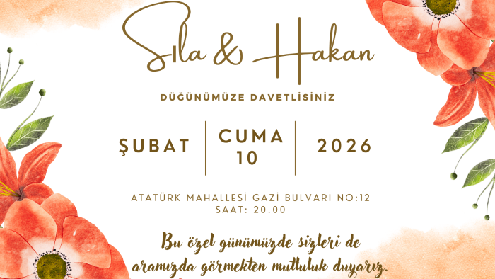 kişiye özel modern düğün davetiye tasarımı yaparım