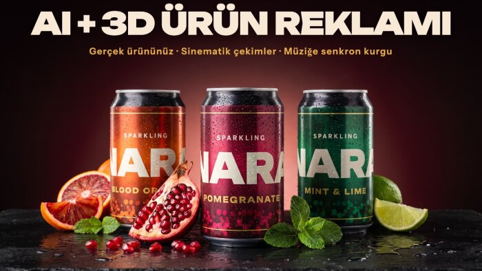 markanız için yapay zekâ destekli 3D ürün reklamı hazırlarım