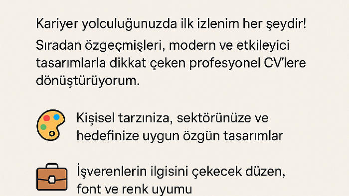 modern ve etkileyici CV tasarımı yaparım
