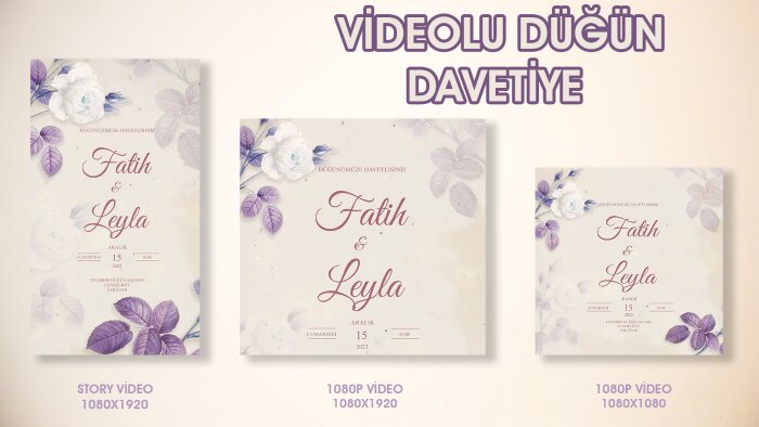 düğününüz için videolu davetiye hazırlarım