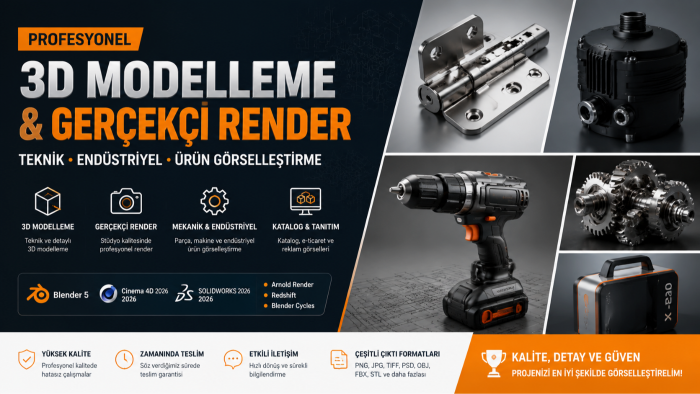 profesyonel 3d ürün modelleme ve render yapabilirim