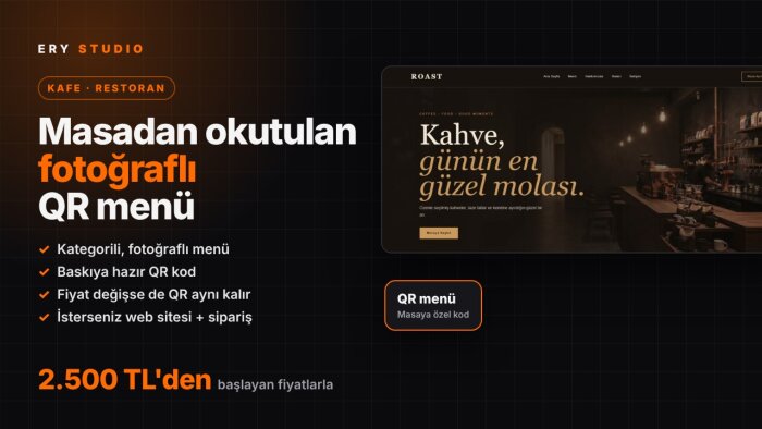 kafe ve restoranlar için QR menü hazırlarım