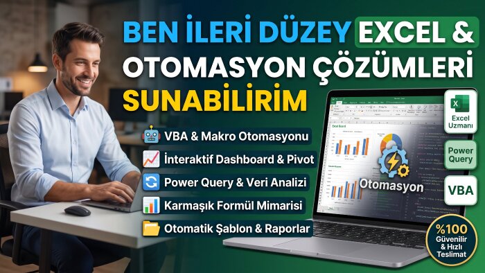 ileri düzey Excel ve raporlama çözümleri sunabilirim