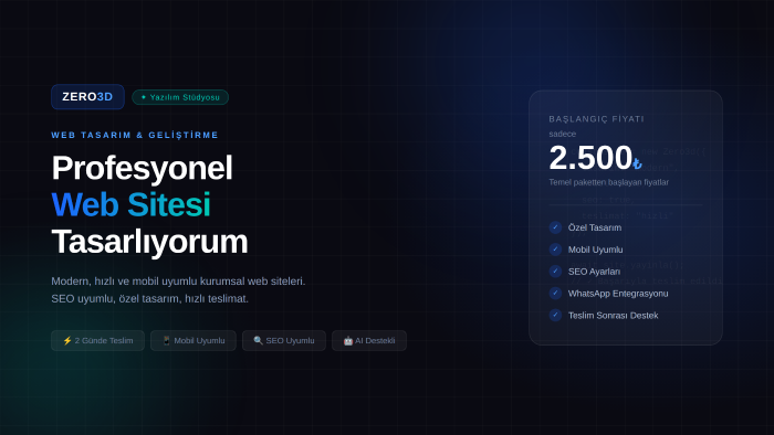 profesyonel ve mobil uyumlu web sitesi tasarlıyorum