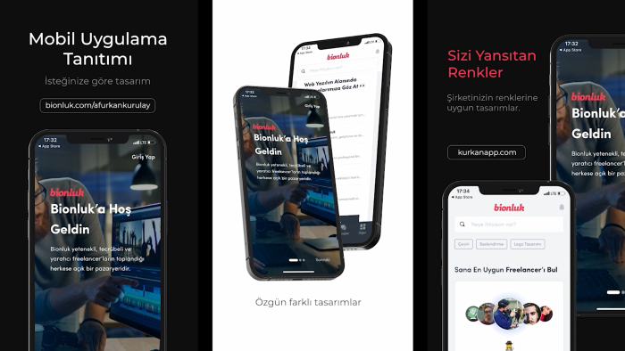 mobil uygulama, web sitesi tanıtım videosu intro hazırlarım