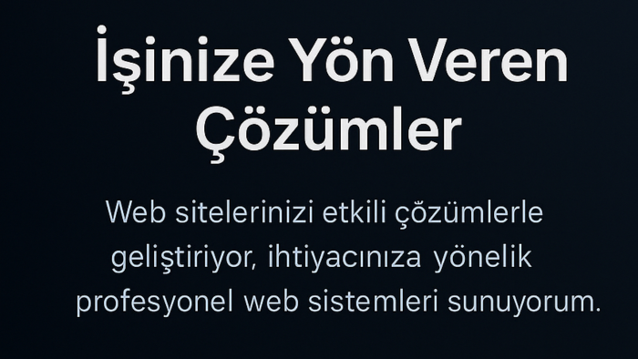sizlere özel web sistemleri ve dijital çözümler geliştiririm