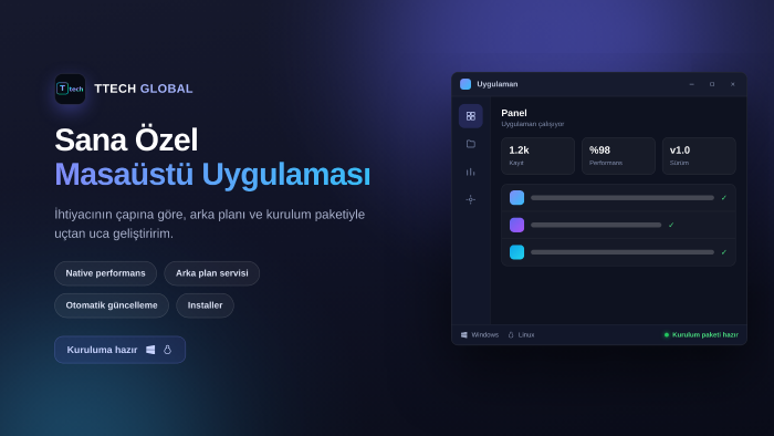 ihtiyacın olan masaüstü uygulamanı geliştirebilirim