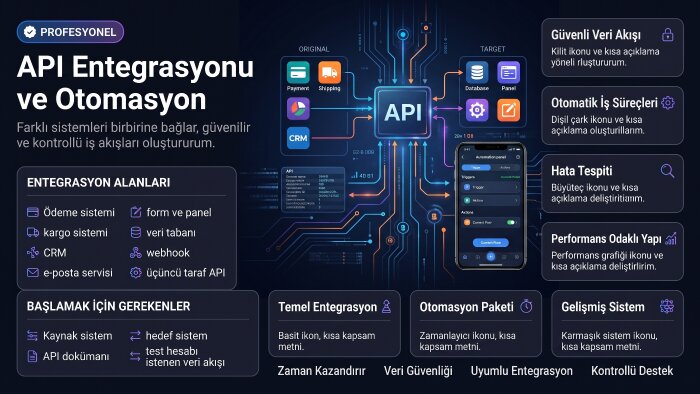 API entegrasyonu ve otomasyon sistemi geliştiririm