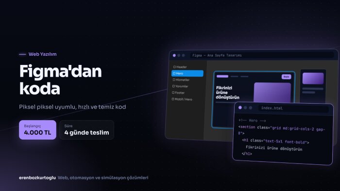 Figma tasarımınızı responsive web sitesine dönüştürürüm
