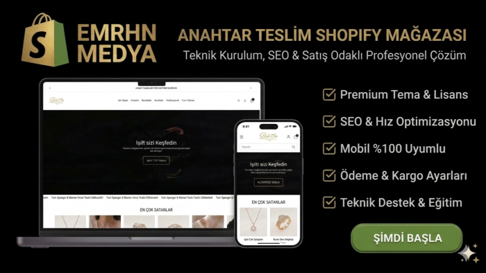 anahtar teslim şık ve modern Shopify siteleri kurarım