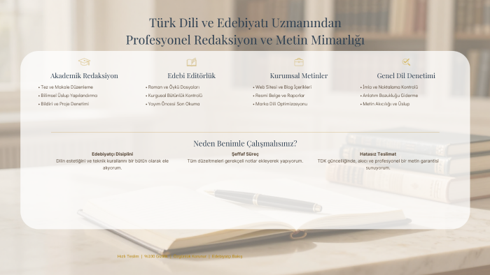 tüm metinlerinizi kusursuz dille profesyonelce düzenlerim
