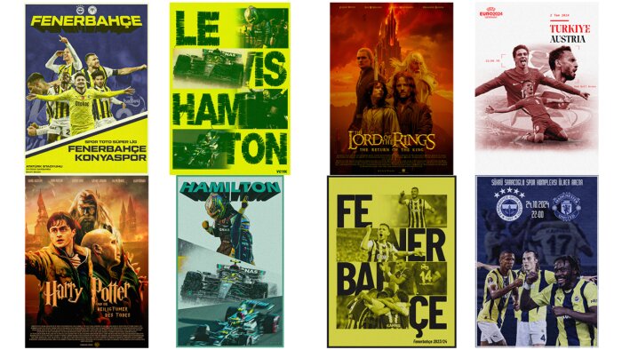 afiş, broşür, duvar, kitap ve film kapağı tasarımı yapıyorum