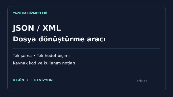 JSON veya XML dosyanız için dönüştürme aracı yazarım