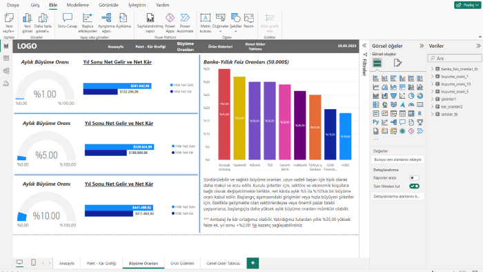 web tabanlı dashboard, veri görselleştirme, rapor hazırlarım