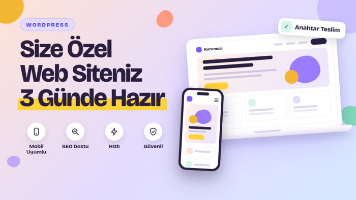 mobil uyumlu ve profesyonel WordPress web sitenizi kurarım